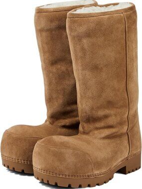 Cozy Mid Calf Platform Snow Boots for Women - Suede Fur Slip-On Winter Shoes